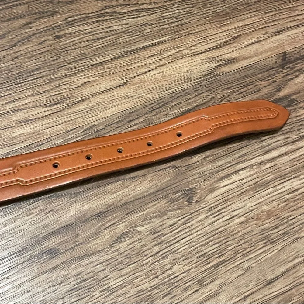 Lord Leather Belt Made In Italy Tan with Silver Tone Buckle